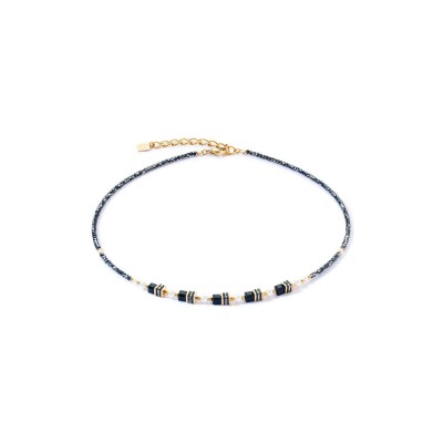 Collier Coeur de Lion Sparkling Princess en acier doré, cristaux Swarovski, strass et verre