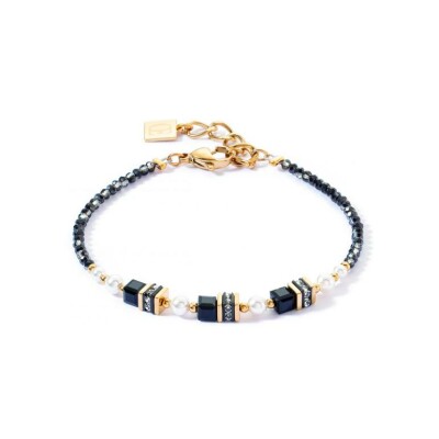 Bracelet Coeur de Lion Sparkling Princess en acier doré, cristaux Swarovski, strass et verre