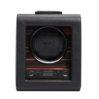 Wolf 1834 Roadster Single Winder, black vegan leather