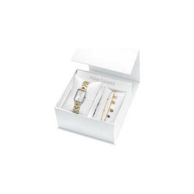 Coffret de montre Pierre Lannier Ariane 458D621 et bracelet acier doré