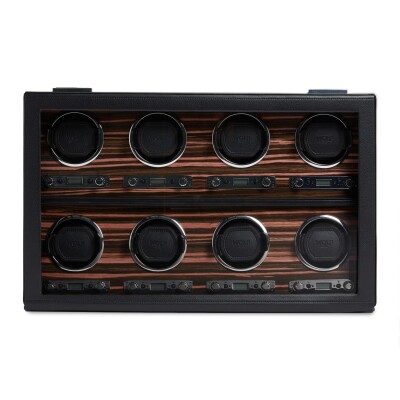 Wolf 1834 Roadster 8 Piece Winder, black vegan leather