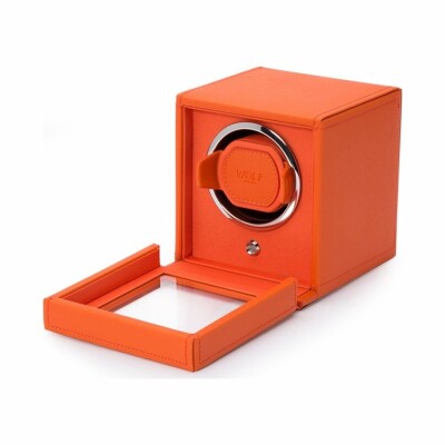 Remontoir pour montre automatique Wolf 1834 en cuir vegan orange