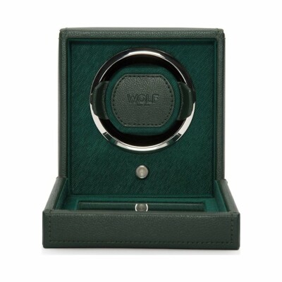 Remontoir pour montre automatique Wolf 1834 en cuir vegan vert