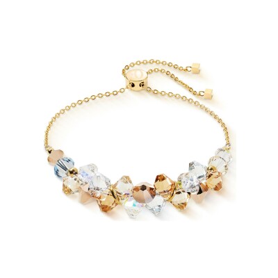 Bracelet Coeur de Lion Dancing Crystals en acier doré et cristaux Swarovski