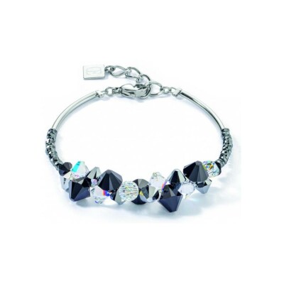 Bracelet Coeur de Lion Dancing Crystals en acier, cristaux Swarovski et hématite