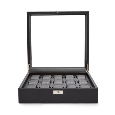 Boîte de rangement pour 15 montres Wolf 1834 Viceroy en cuir vegan noir 