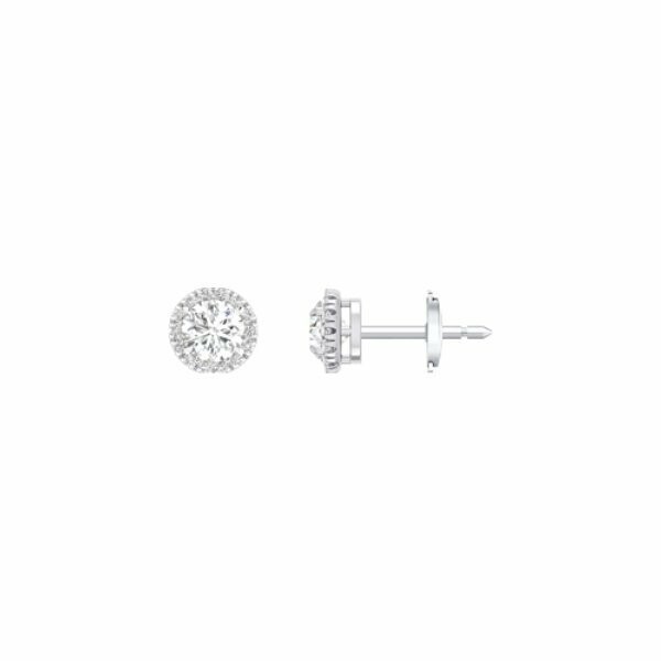 Boucles d'oreilles en or blanc et diamants