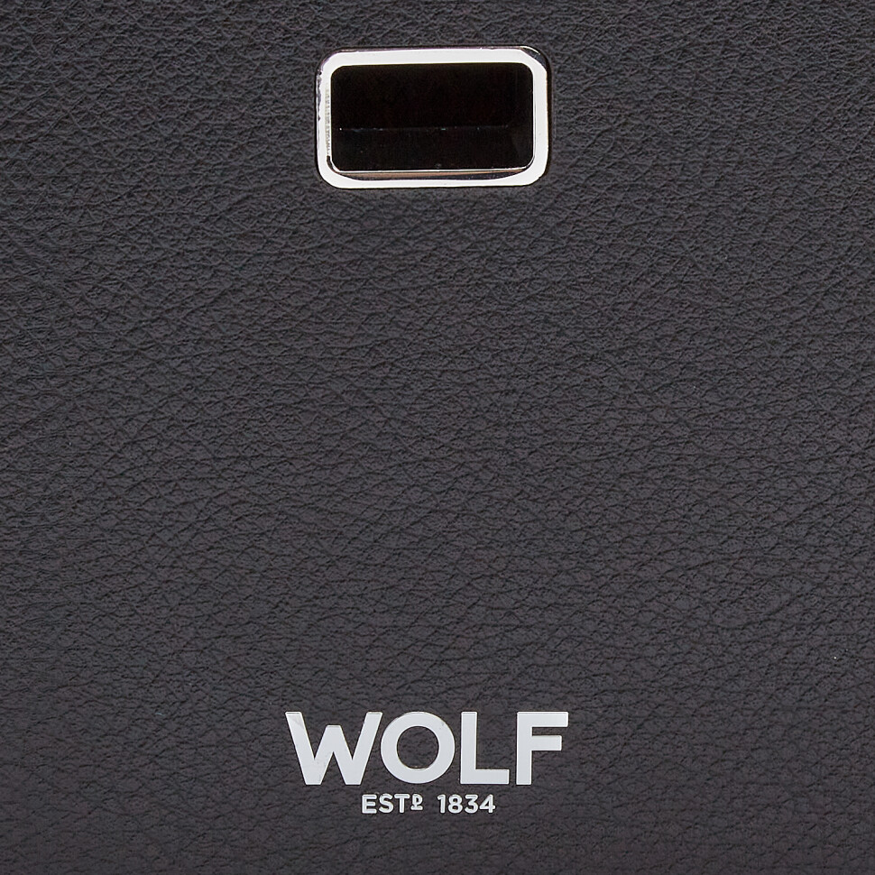 Boîte de rangement pour 10 montres avec tiroir Wolf 1834 Roadster en cuir vegan noir 