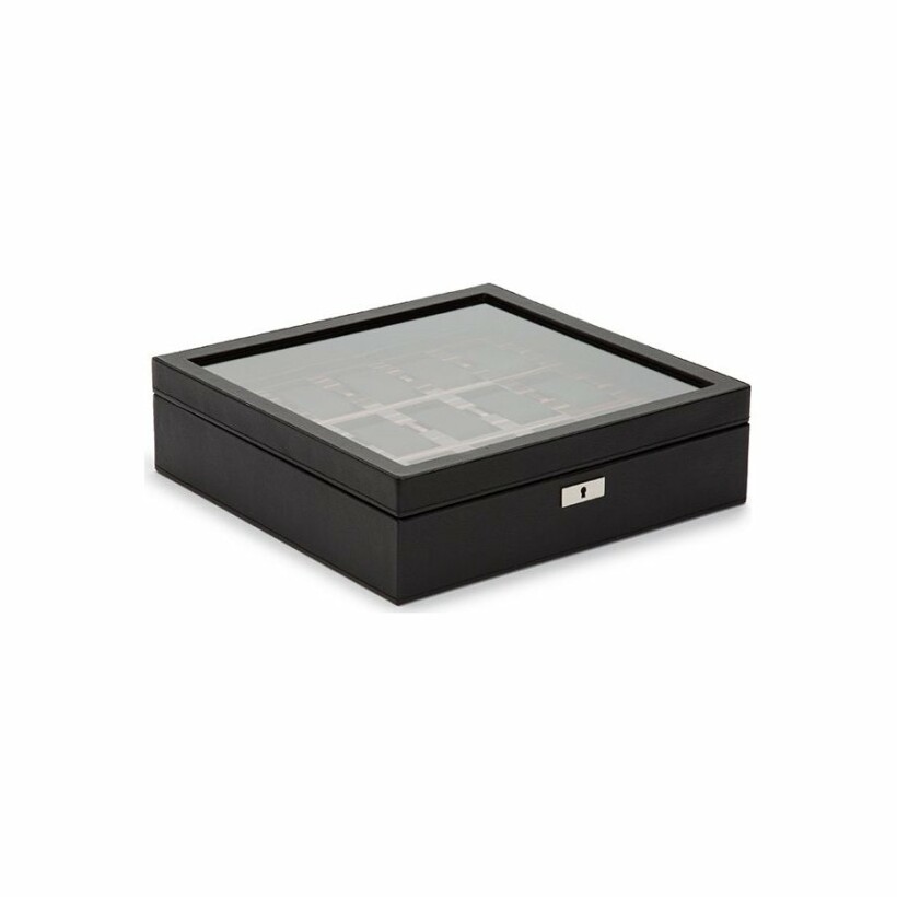 Wolf 1834 Roadster 15-watch storage box, wood and black leather
