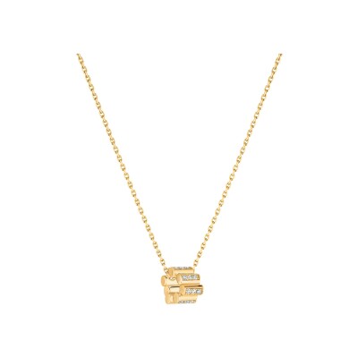 Viltier Edge Pavé necklace in yellow gold and diamonds