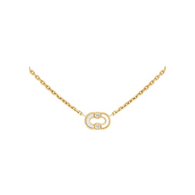 Collier Viltier Magnetic en or jaune, nacre et diamants
