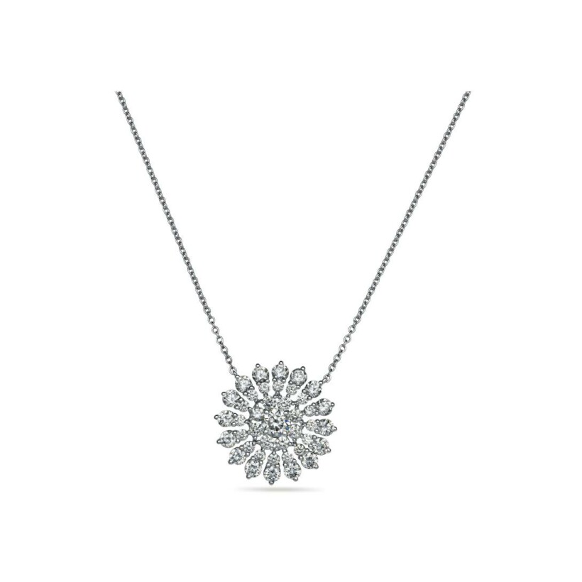 Doux necklace, white gold and diamond