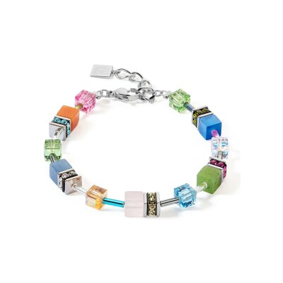 Bracelet Cœur de Lion GeoCUBE en acier, cristaux Swarovski, aventurine et strass