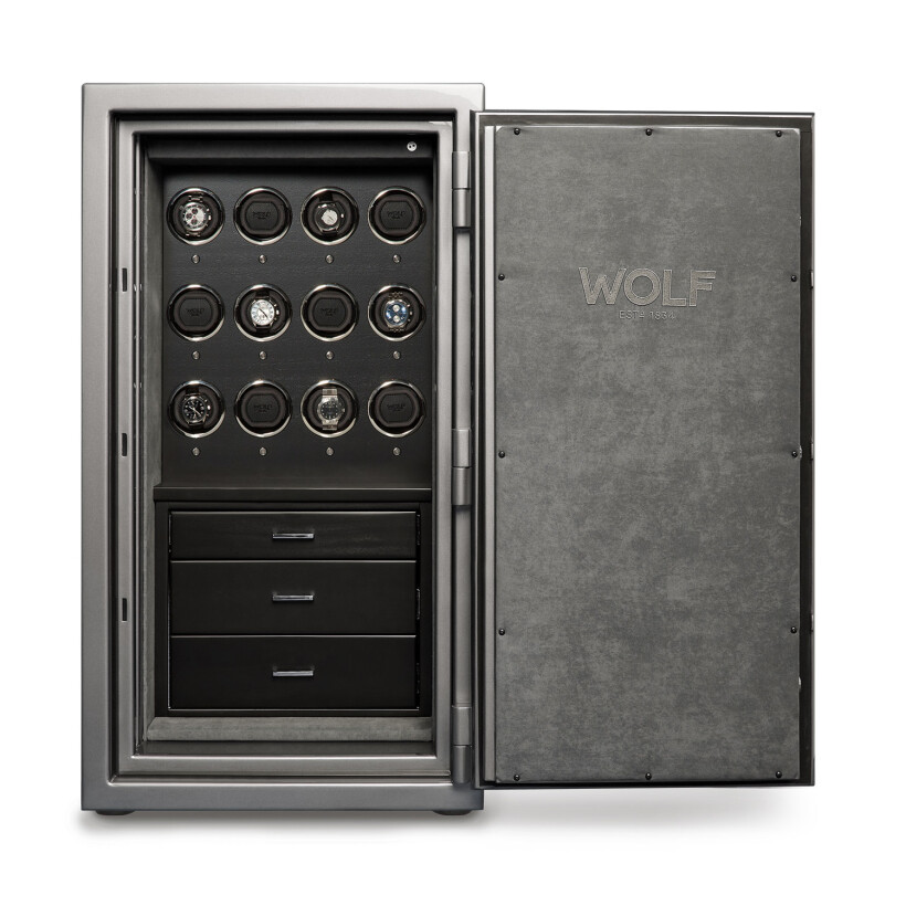 Coffre de rangement avec 12 remontoirs pour montres automatiques Wolf 1834 Atlas en titane