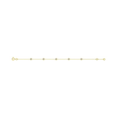 Bracelet en or jaune et oxyde de zirconium, taille 18cm