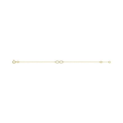Bracelet infini en or jaune et oxyde de zirconium