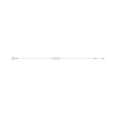 Bracelet infini en or blanc et oxyde de zirconium