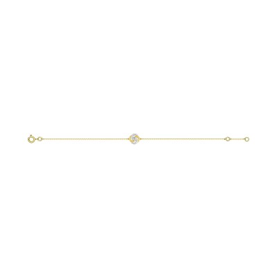 Bracelet en or jaune et oxyde de zirconium
