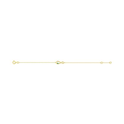 Bracelet en or jaune et émeraude