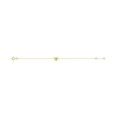 Bracelet en or jaune et émeraude