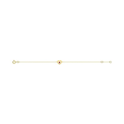 Bracelet en or jaune et rubis