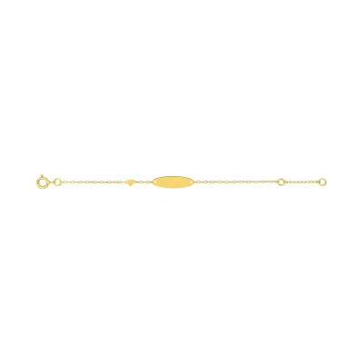 Gourmette bébé en or jaune, taille 14cm