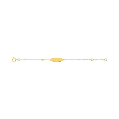 Gourmette bébé en or jaune, taille 14cm