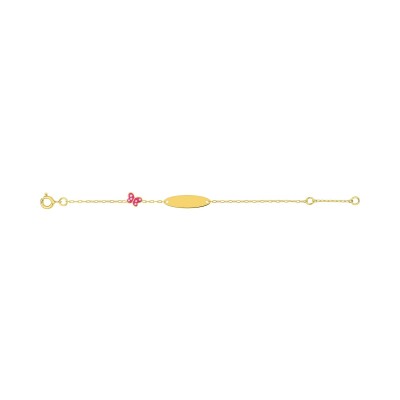 Gourmette bébé en or jaune, taille 14cm