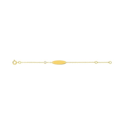 Gourmette bébé en or jaune et oxyde de zirconium