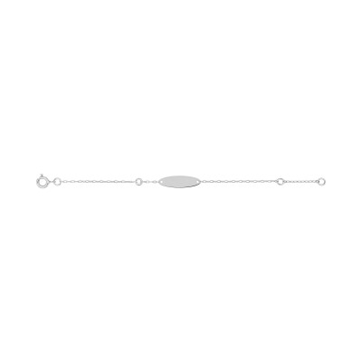 Gourmette bébé en or blanc et oxyde de zirconium