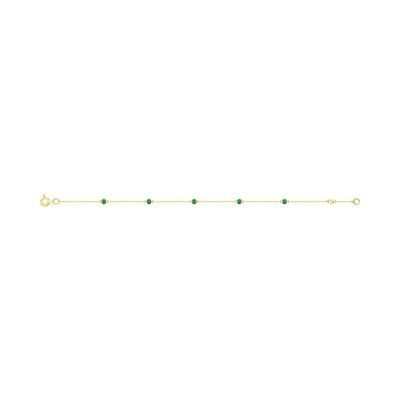 Bracelet en or jaune et émeraude