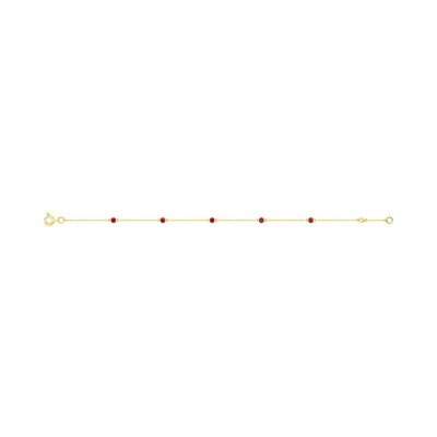 Bracelet en or jaune et rubis
