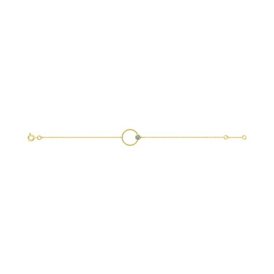 Bracelet en or jaune et topaze bleue