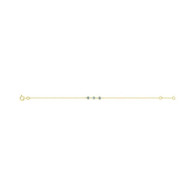 Bracelet en or jaune et topaze bleue