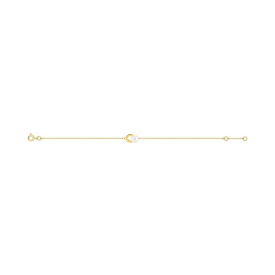Bracelet en or jaune et perle de culture 6mm
