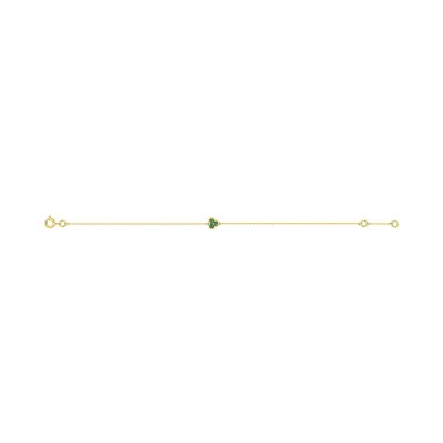 Bracelet en or jaune et émeraude