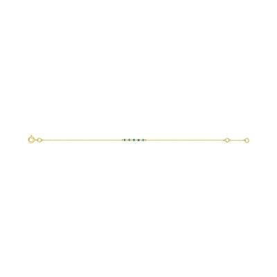 Bracelet en or jaune et émeraude