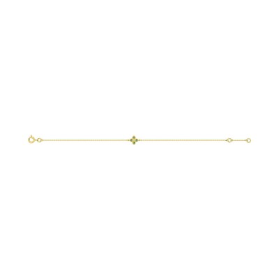 Bracelet en or jaune, émeraude et diamant 0.01ct