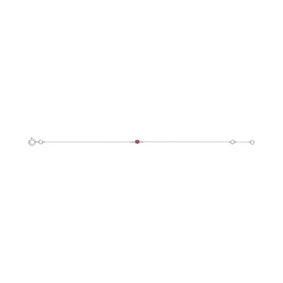 Bracelet en or blanc, rubis et diamant 0.03ct