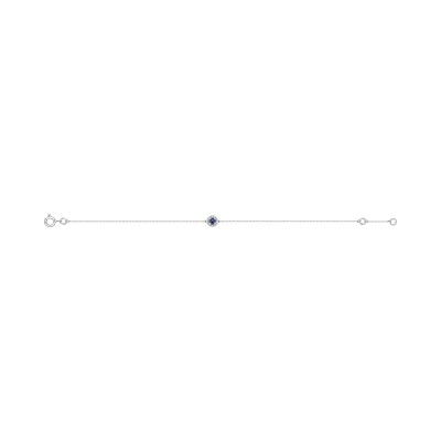 Bracelet en or blanc, saphir et diamant 0.04ct