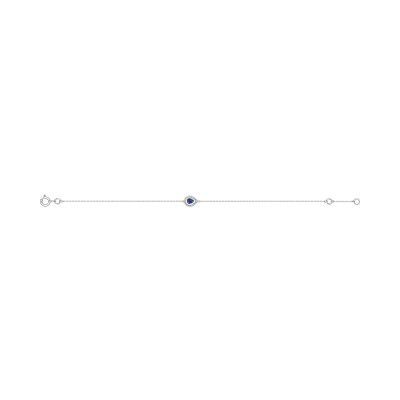 Bracelet en or blanc, saphir et diamant 0.01ct