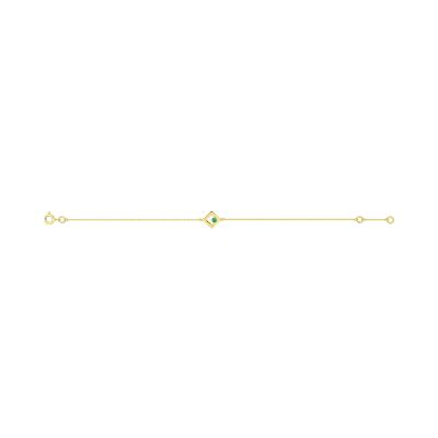 Bracelet en or jaune et émeraude