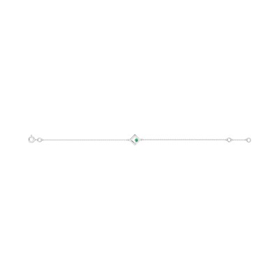 Bracelet en or blanc et émeraude