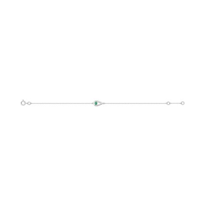 Bracelet en or blanc et émeraude