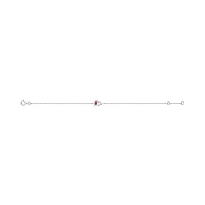 Bracelet en or blanc et rubis