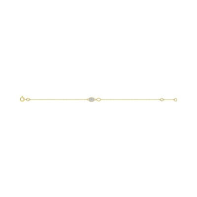 Bracelet en or jaune et oxyde de zirconium