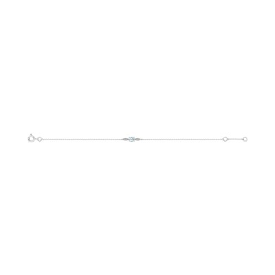 Bracelet en or blanc, aquaprase et diamant 0.02ct