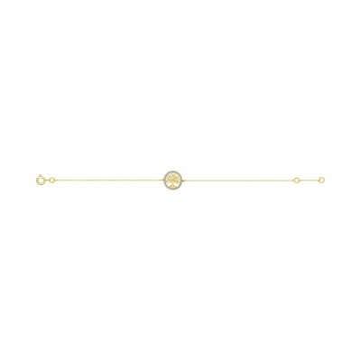 Bracelet en or jaune et oxyde de zirconium