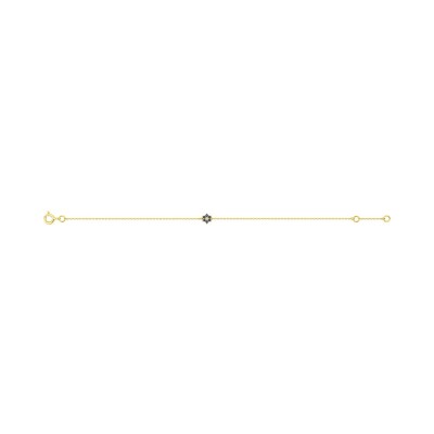 Bracelet en or jaune, saphir et diamant 0.01ct