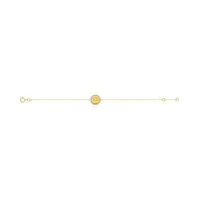 Bracelet en or jaune et oxyde de zirconium